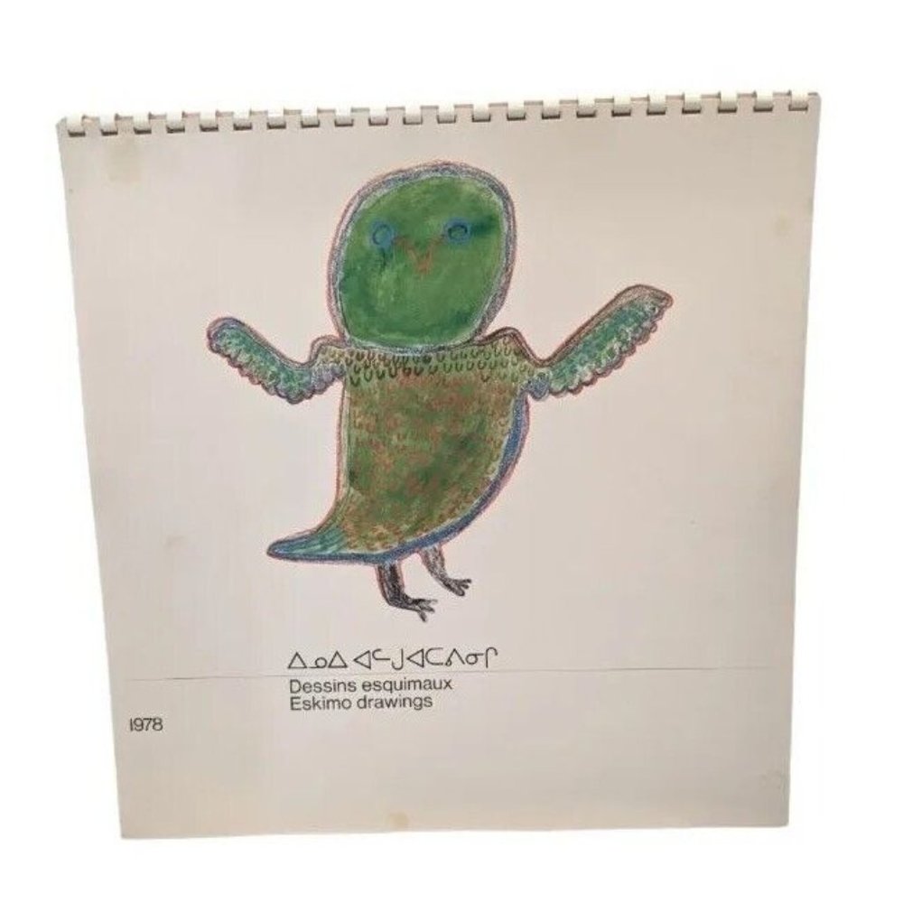 1978 Eskimo Drawings Calendar Inuit Artists Canada Quebec Arctic Wildlife Vtg